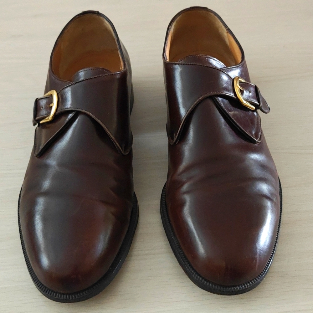 Bruno Magli Ritz Men's Brown Monk Strap Buckle Dress Shoes, Size 9.5 W